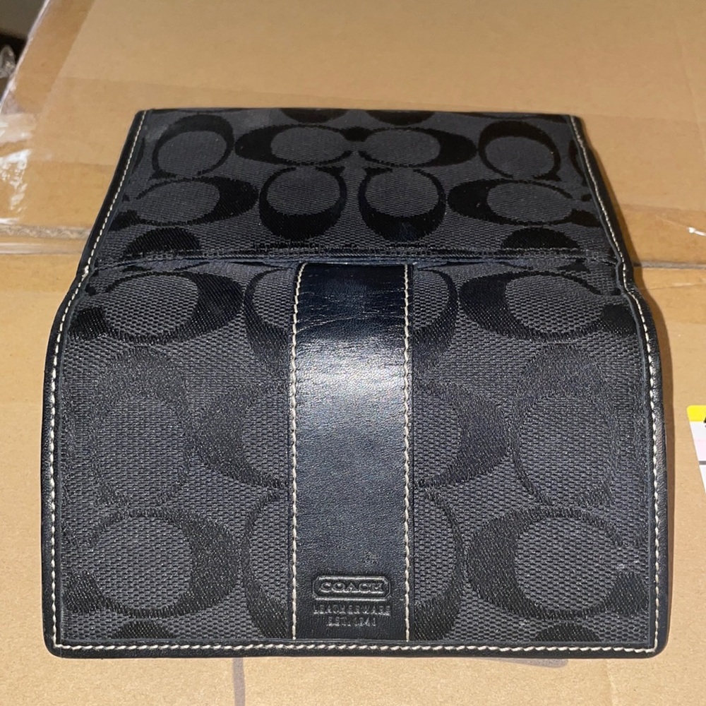 Black signature coach wallet